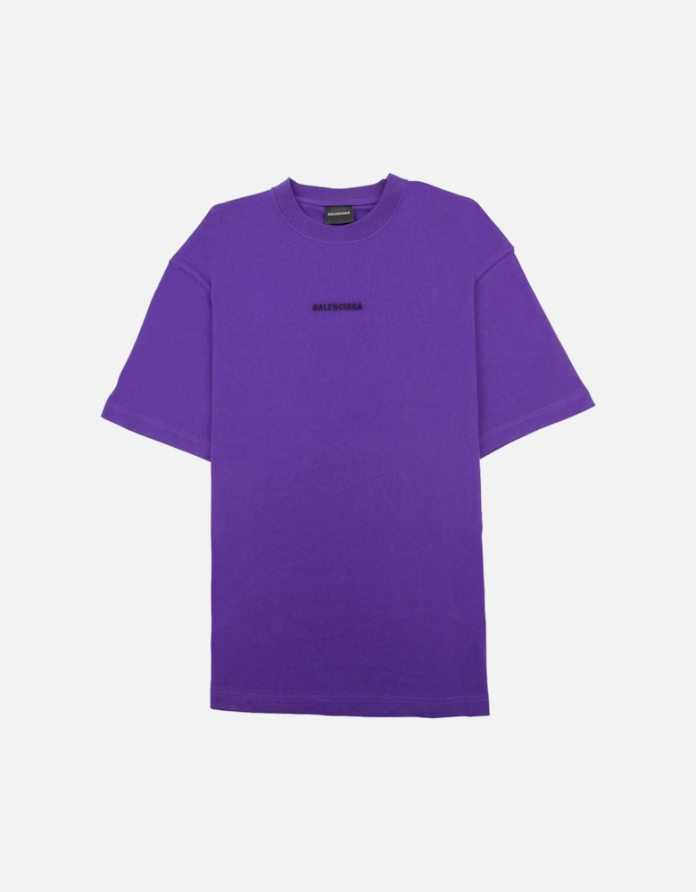 Embroidered Medium Fit Logo T Shirt Purple 5162