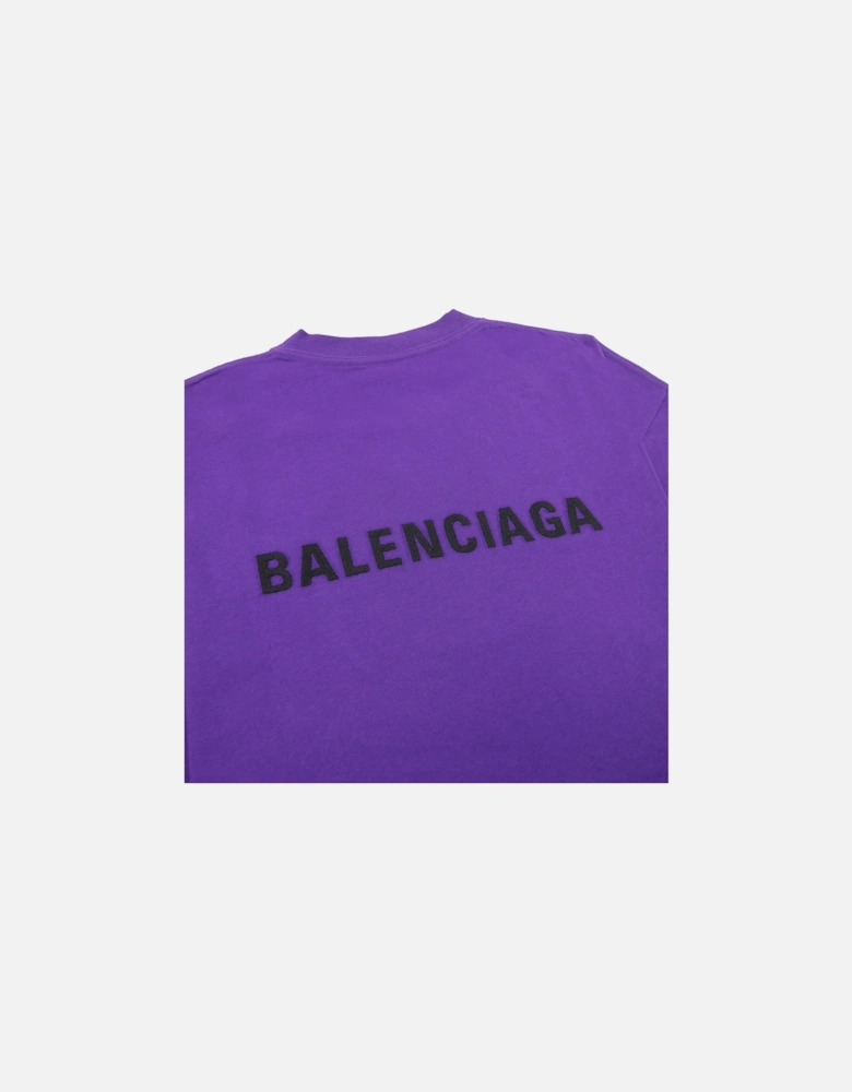 Embroidered Medium Fit Logo T Shirt Purple 5162