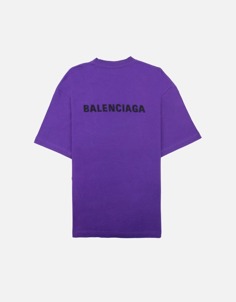 Embroidered Medium Fit Logo T Shirt Purple 5162