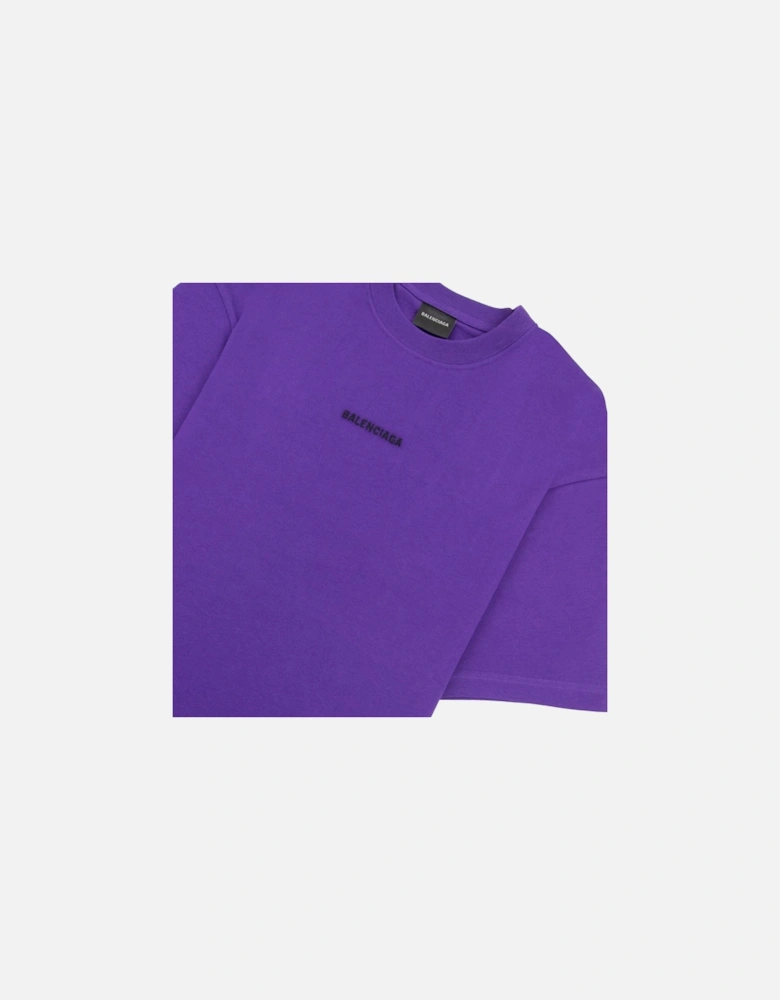 Embroidered Medium Fit Logo T Shirt Purple 5162