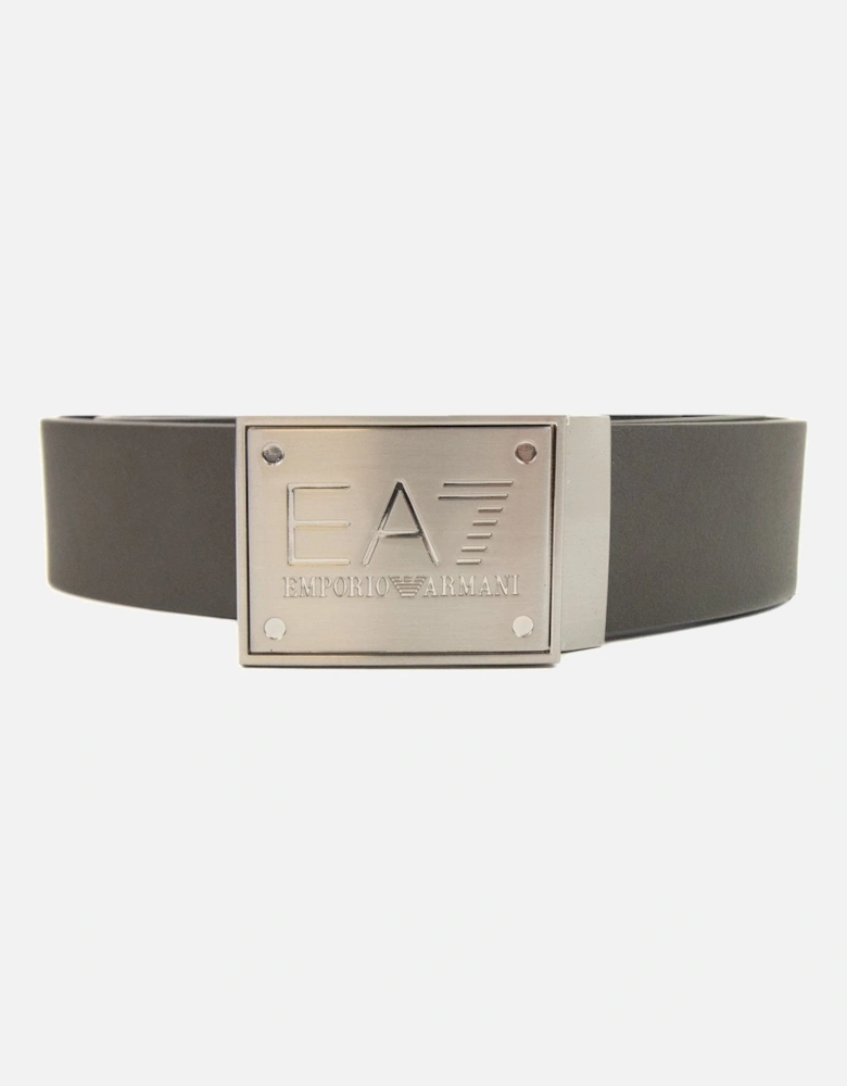 Reversible Brushed Leather Belt Anthracite Black