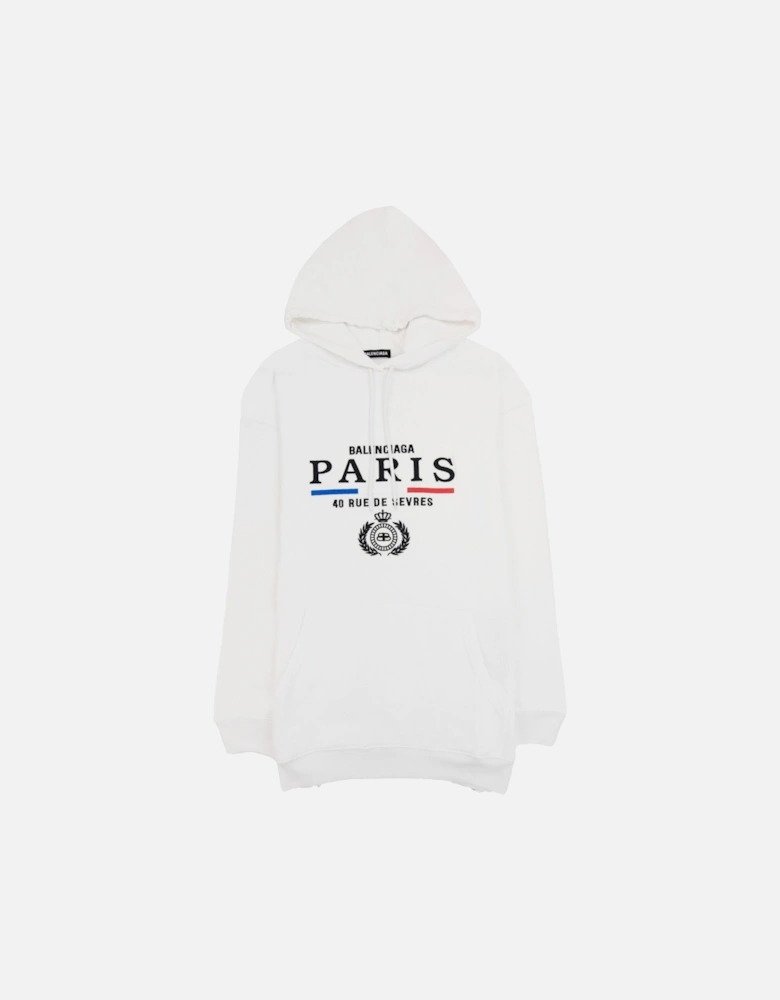 Paris Flag Hoodied Sweatshirt White 9000