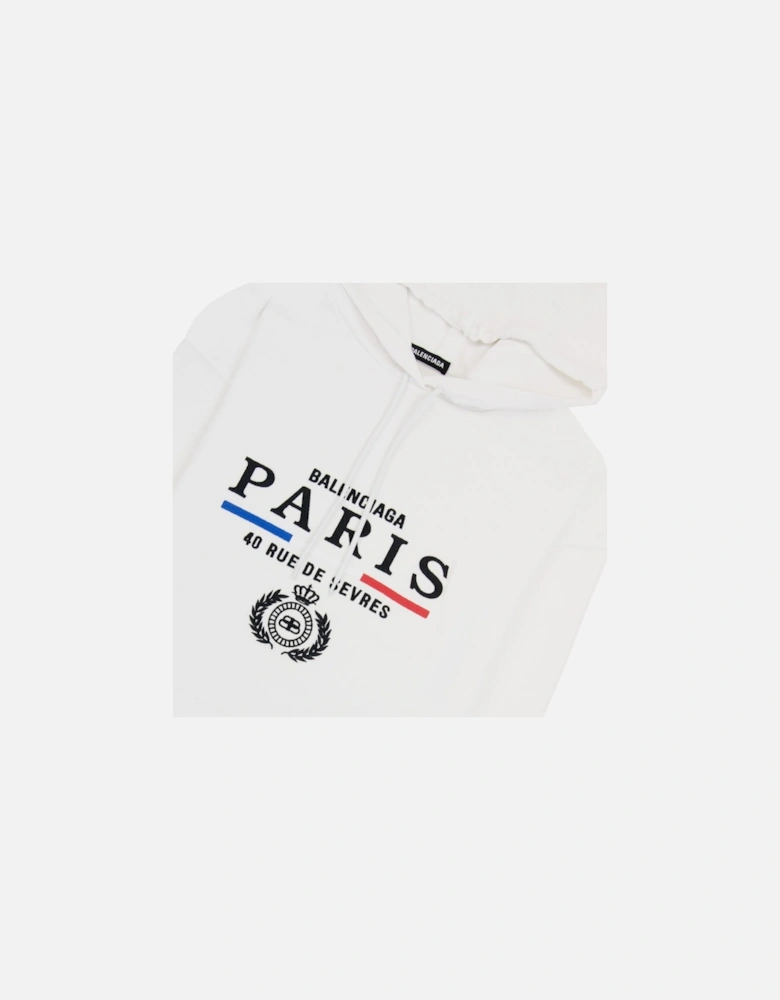 Paris Flag Hoodied Sweatshirt White 9000