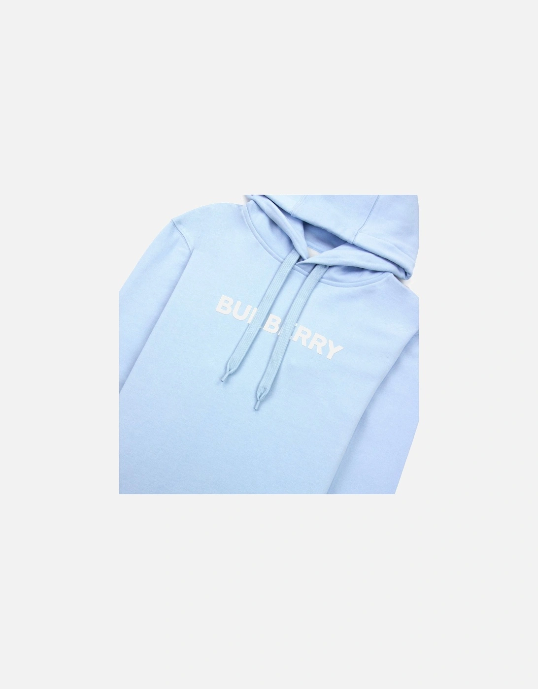 Logo Print Cotton Hoodied Sweatshirt Pale Blue