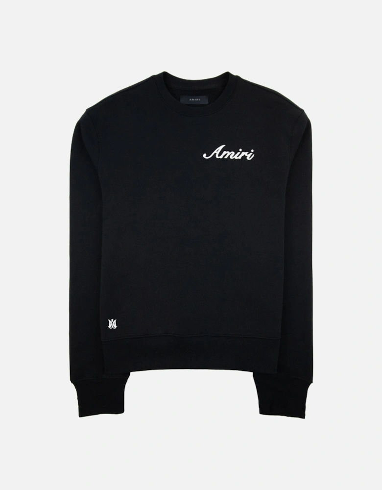 Script Logo Crew Neck Sweatshirt Black