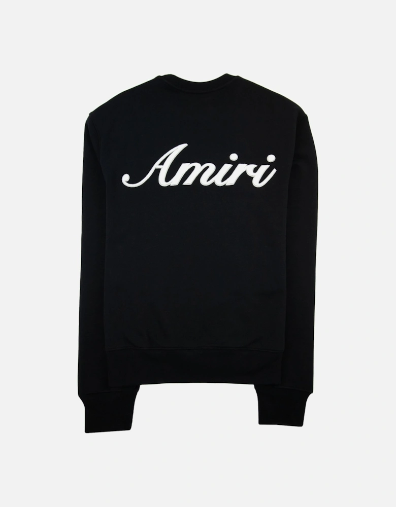 Script Logo Crew Neck Sweatshirt Black