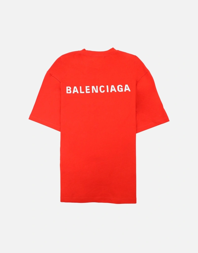 Logo Crewneck T Shirt Red/white