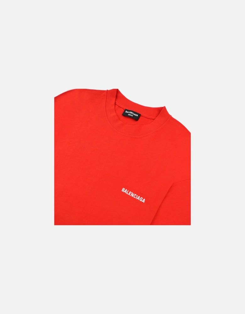 Logo Crewneck T Shirt Red/white