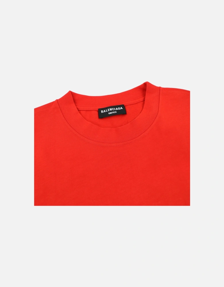 Logo Crewneck T Shirt Red/white