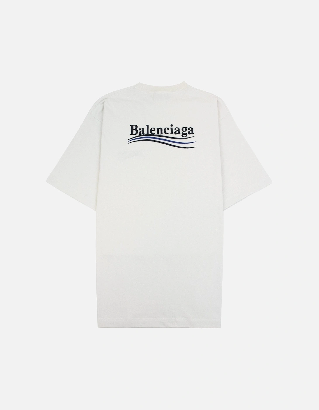 Political Campaign Embroidery T-shirt Off White