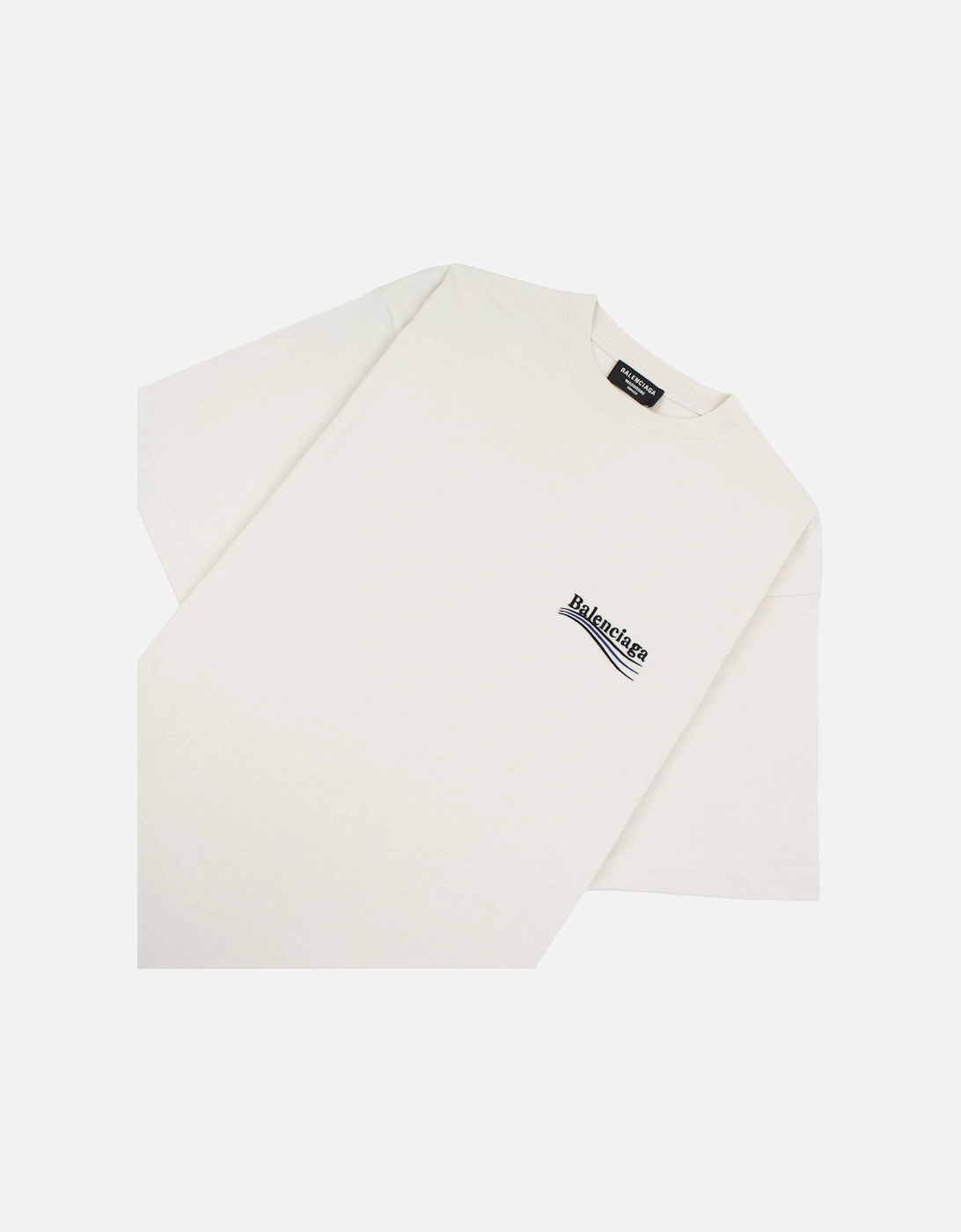 Political Campaign Embroidery T-shirt Off White