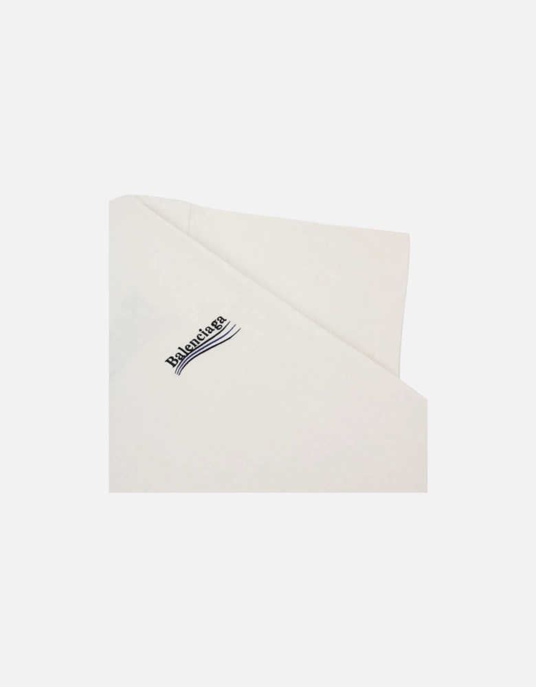 Political Campaign Embroidery T-shirt Off White