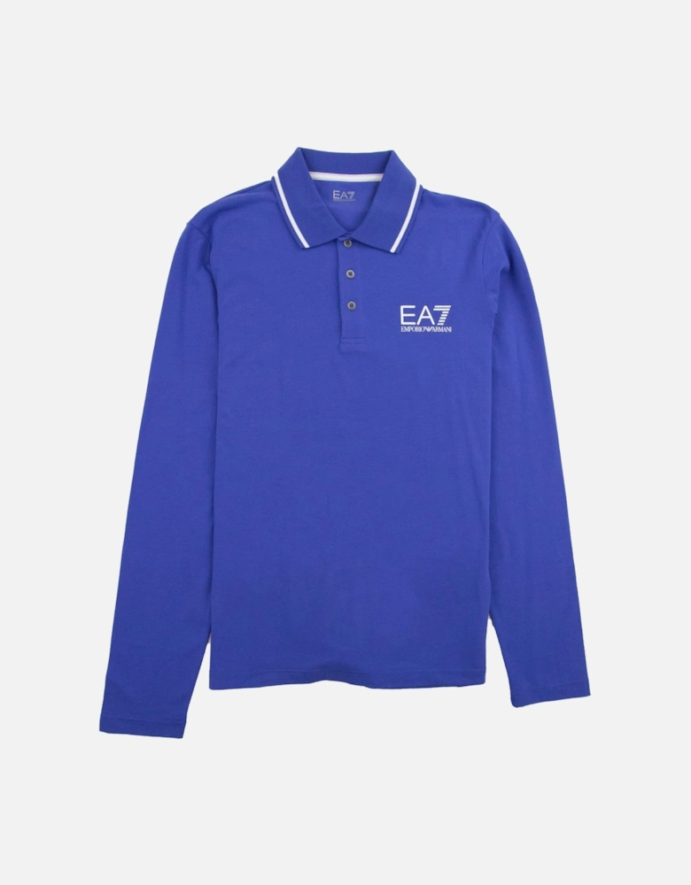 Train Core Id Long Sleeve Polo Shirt Cobalt