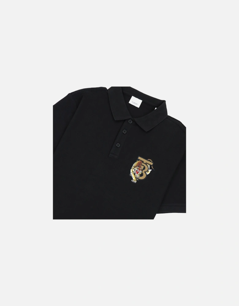 Cotton Tb Tiger Polo Shirt Black