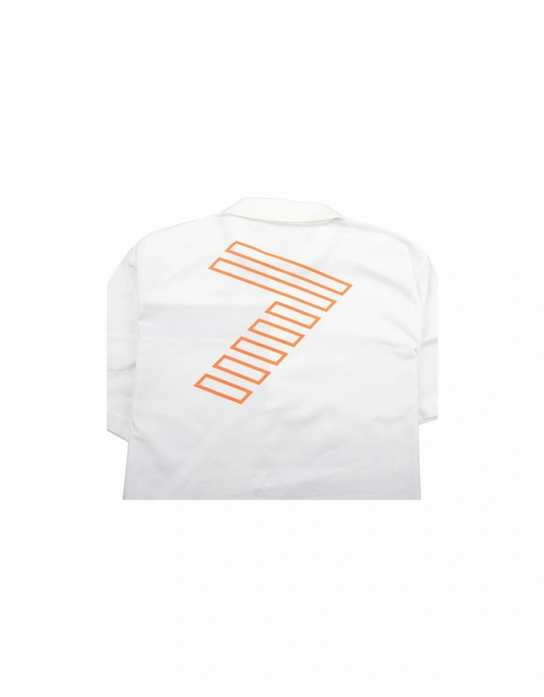 Chest Stripe 7 Logo Polo Shirt White