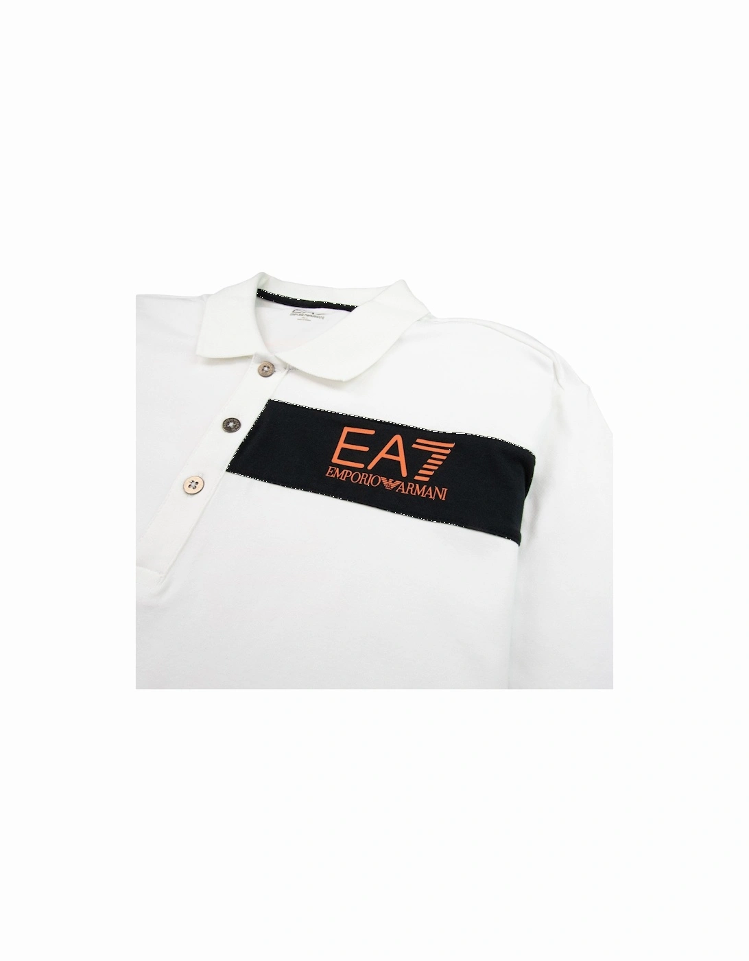 Chest Stripe 7 Logo Polo Shirt White