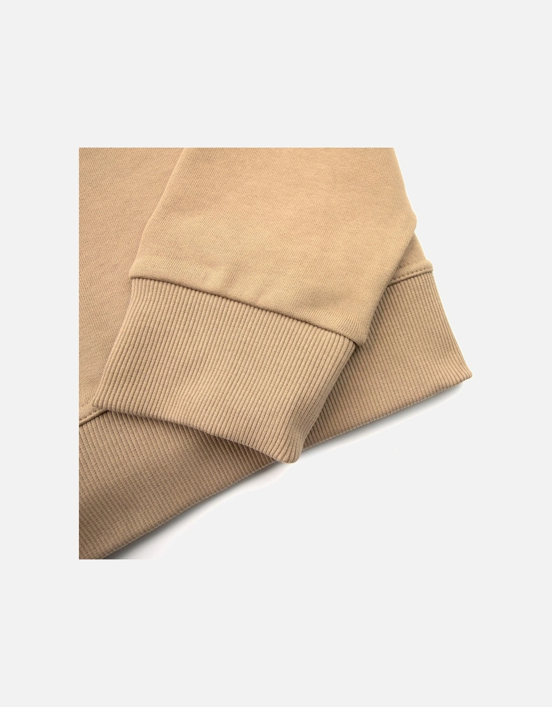 Logo Print Cotton Hoodied Sweatshirt Camel