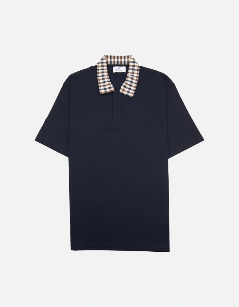 Supima Club Check Rib Polo Navy