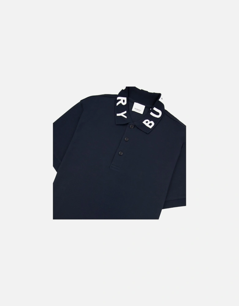 Ryland Block Collar Writing Polo Navy