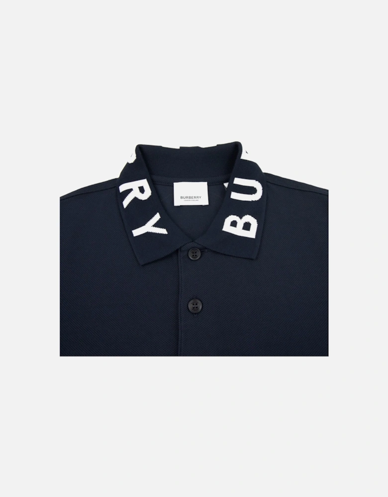 Ryland Block Collar Writing Polo Navy