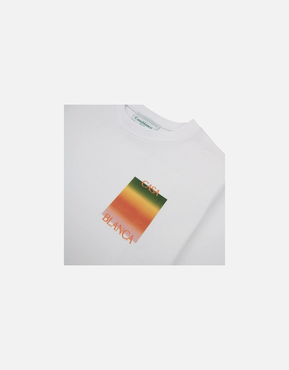 Gradient Square Logo Printed T Shirt White 001