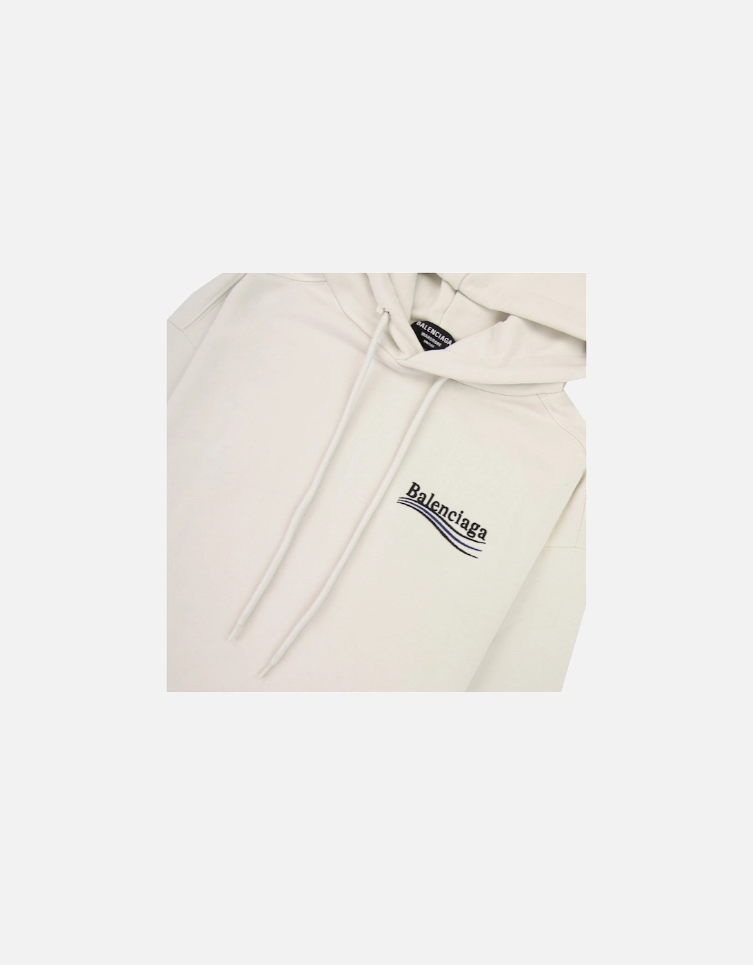Logo Print Hoodied Sweatshirt White 9084