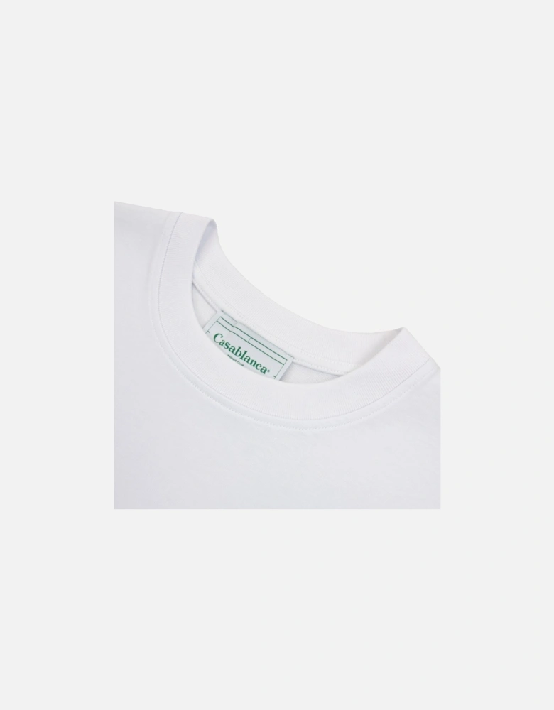 Gradient Square Logo Printed T Shirt White 001