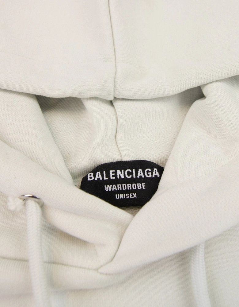 Logo Print Hoodied Sweatshirt White 9084