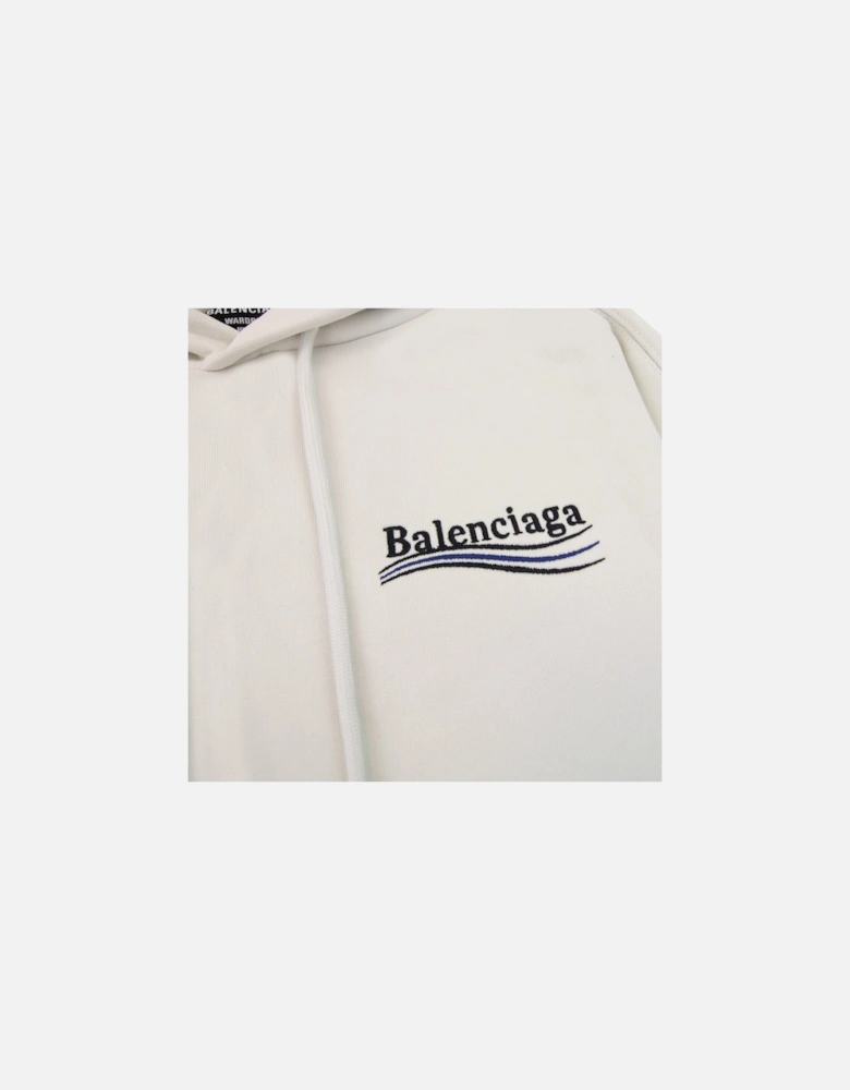 Logo Print Hoodied Sweatshirt White 9084
