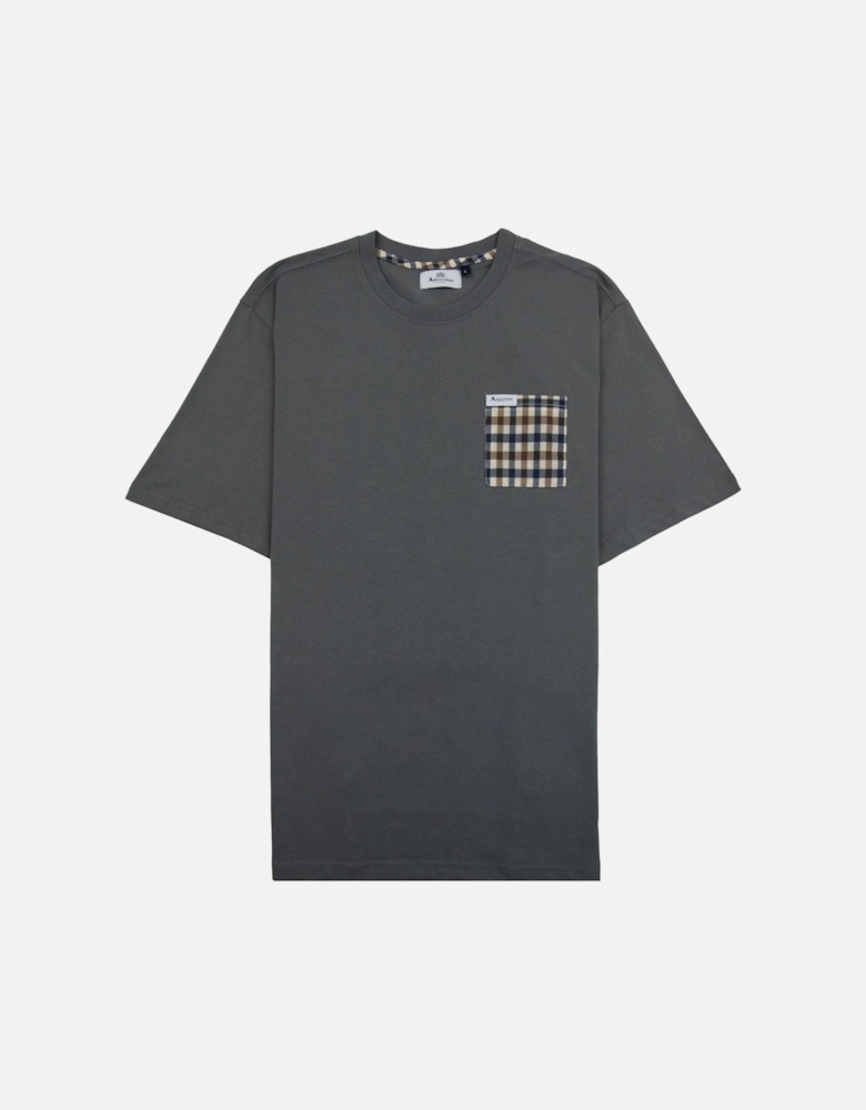 Active Club Check Pocket T Shirt Charcoal