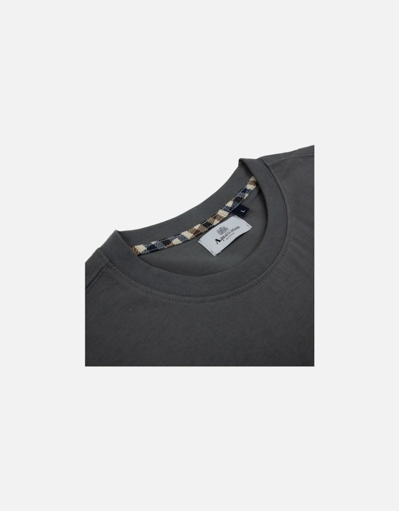Active Club Check Pocket T Shirt Charcoal