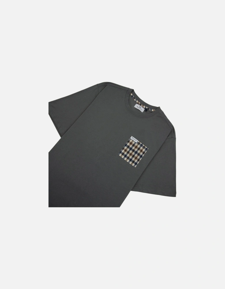 Active Club Check Pocket T Shirt Charcoal