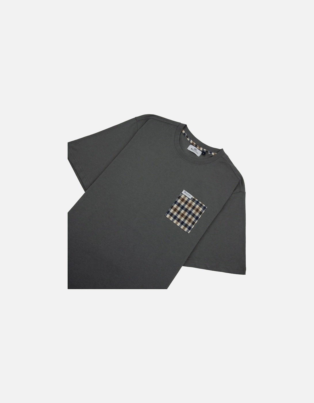 Active Club Check Pocket T Shirt Charcoal