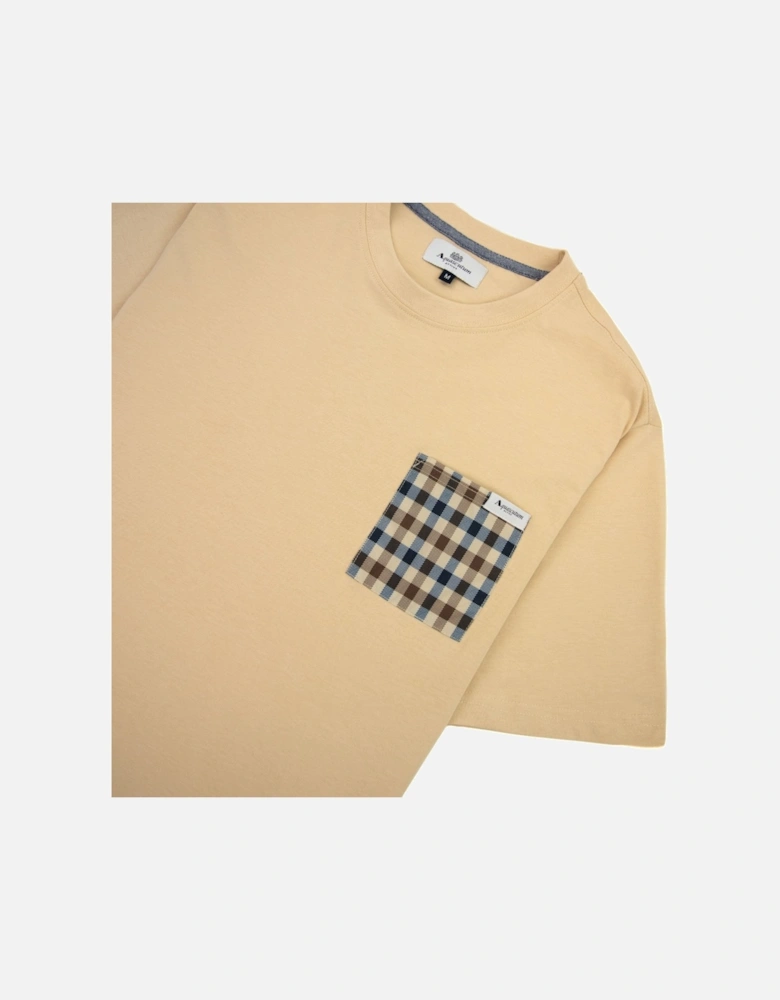 Active Club Check Pocket T Shirt Beige 03