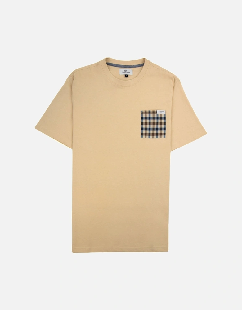Active Club Check Pocket T Shirt Beige 03