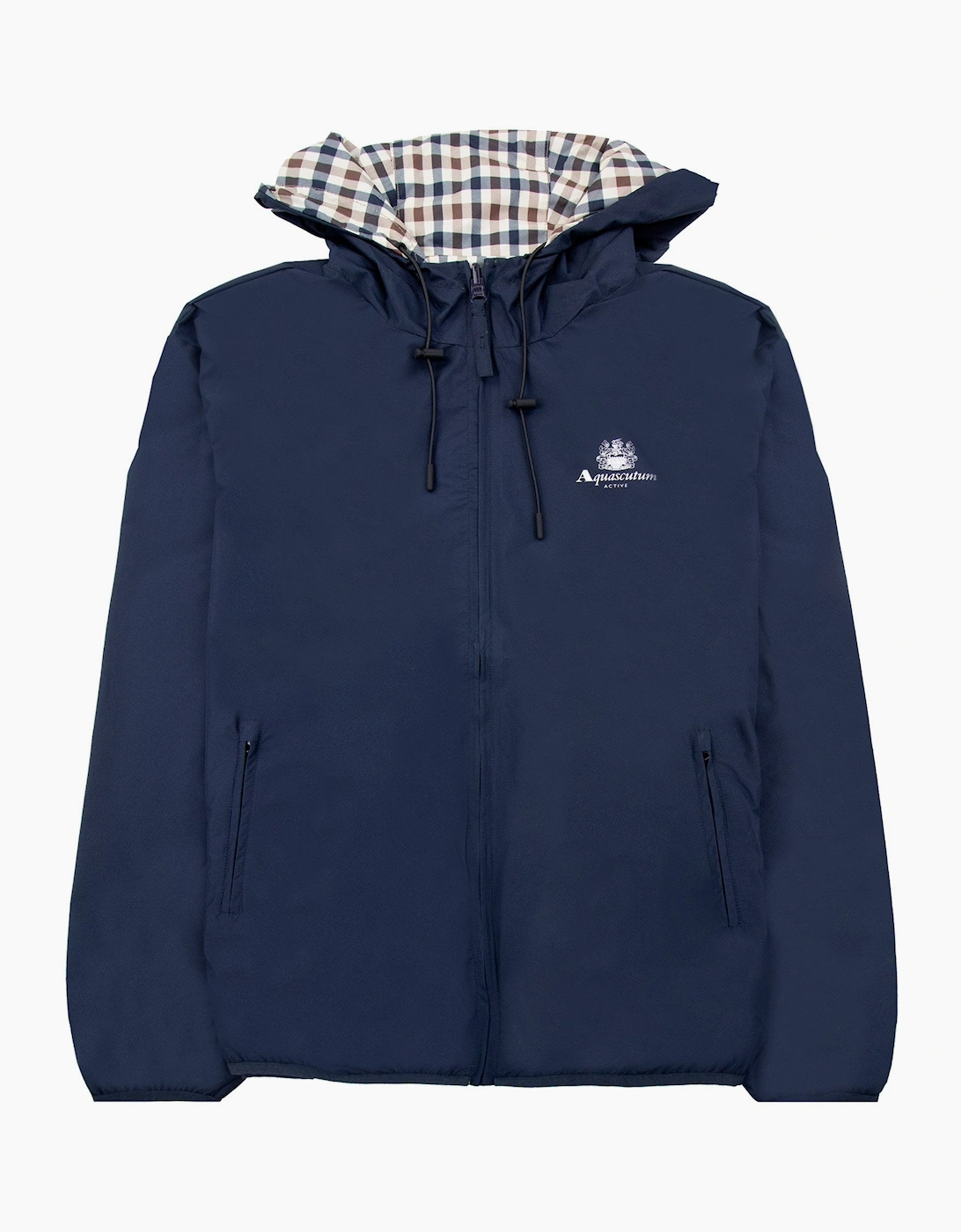 Men's Aquascutum Sailor Check Reversible Jacket Navy 11 - Size: 44/Regular