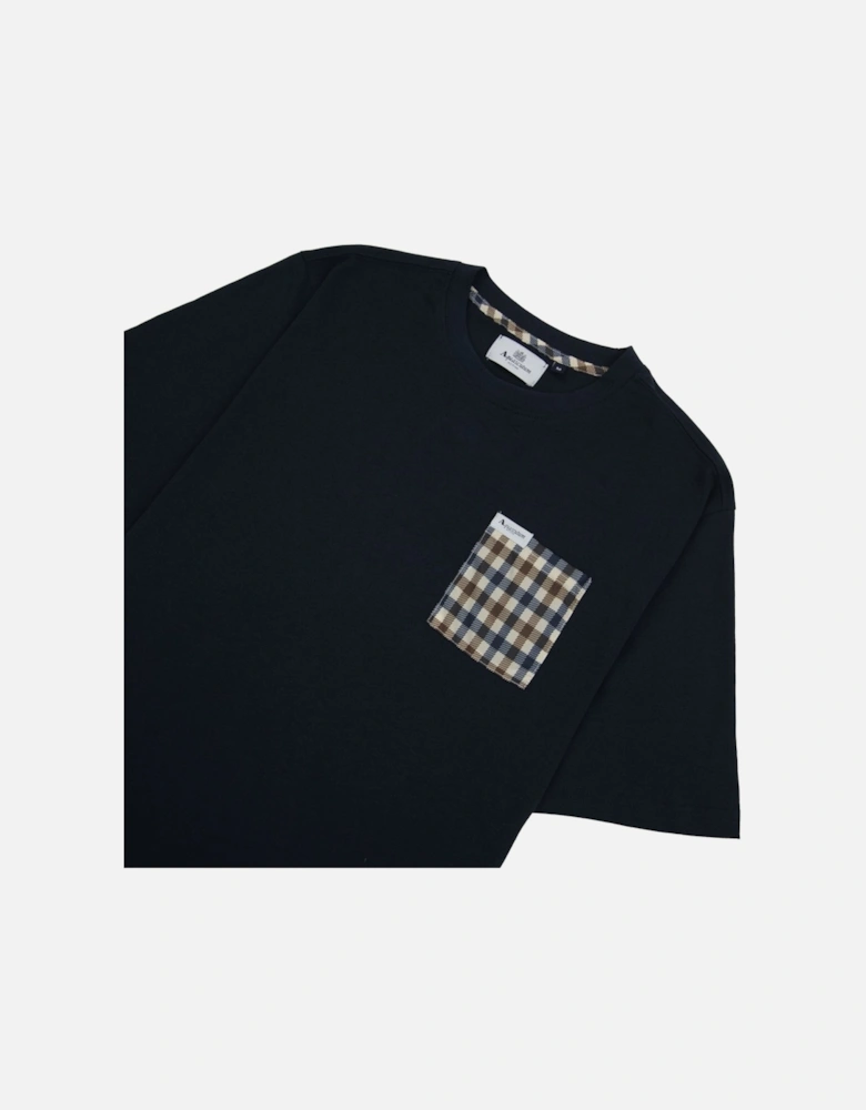 Active Club Check Pocket T Shirt Navy