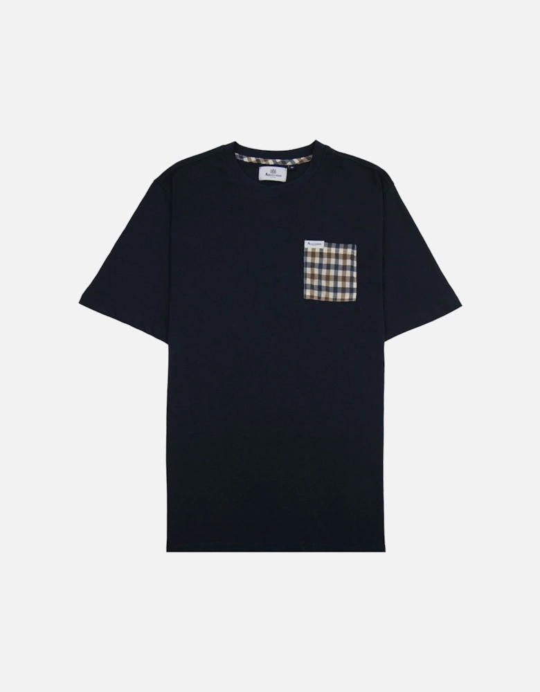 Active Club Check Pocket T Shirt Navy