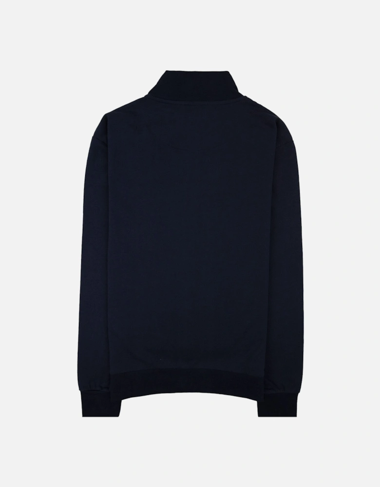 Full Zip Club Check Mockneck Sweatshirt Navy 11