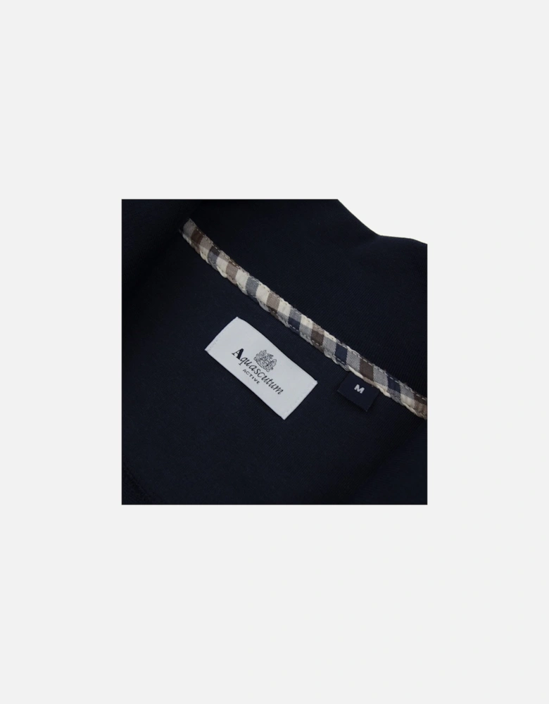 Full Zip Club Check Mockneck Sweatshirt Navy 11