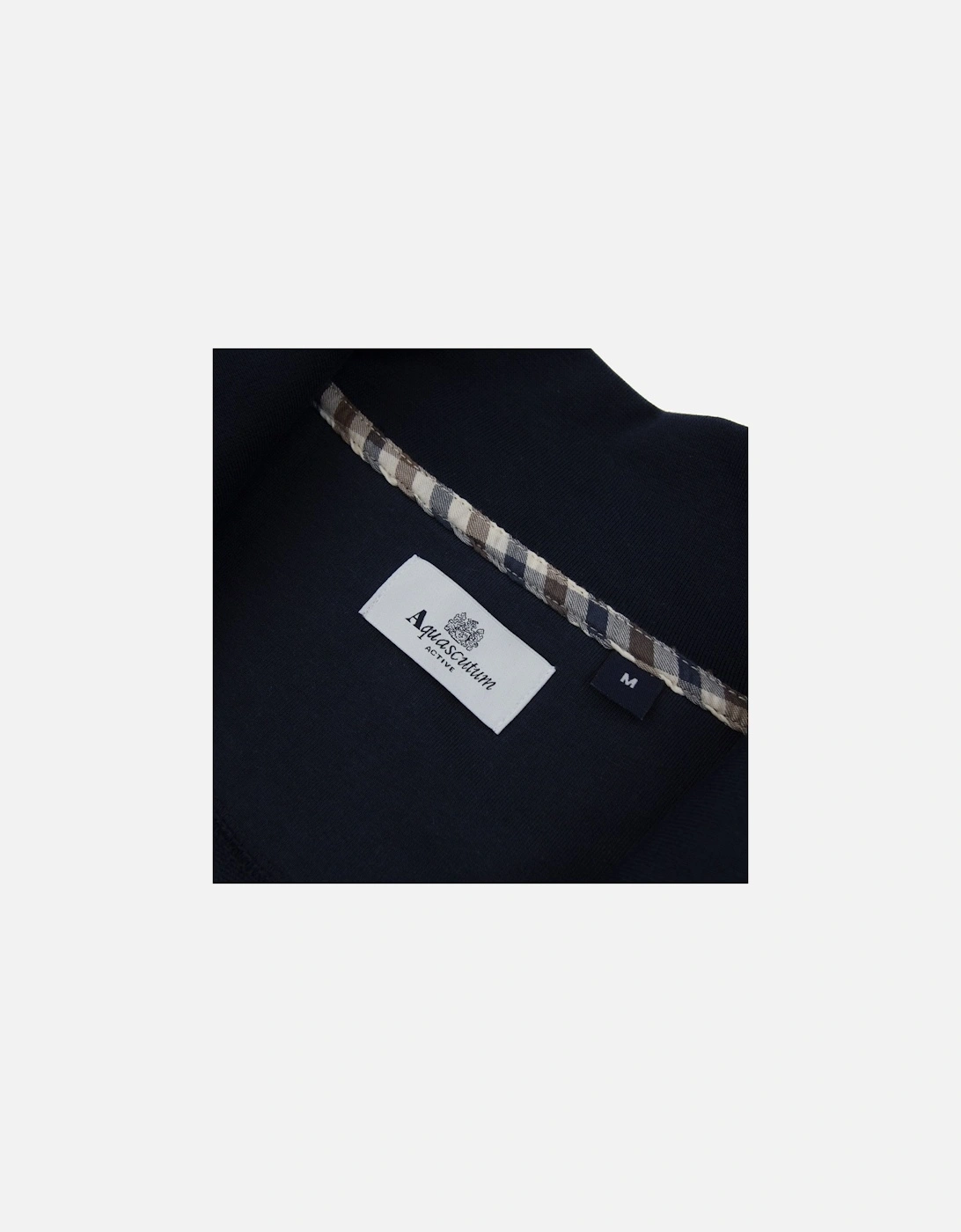 Full Zip Club Check Mockneck Sweatshirt Navy 11