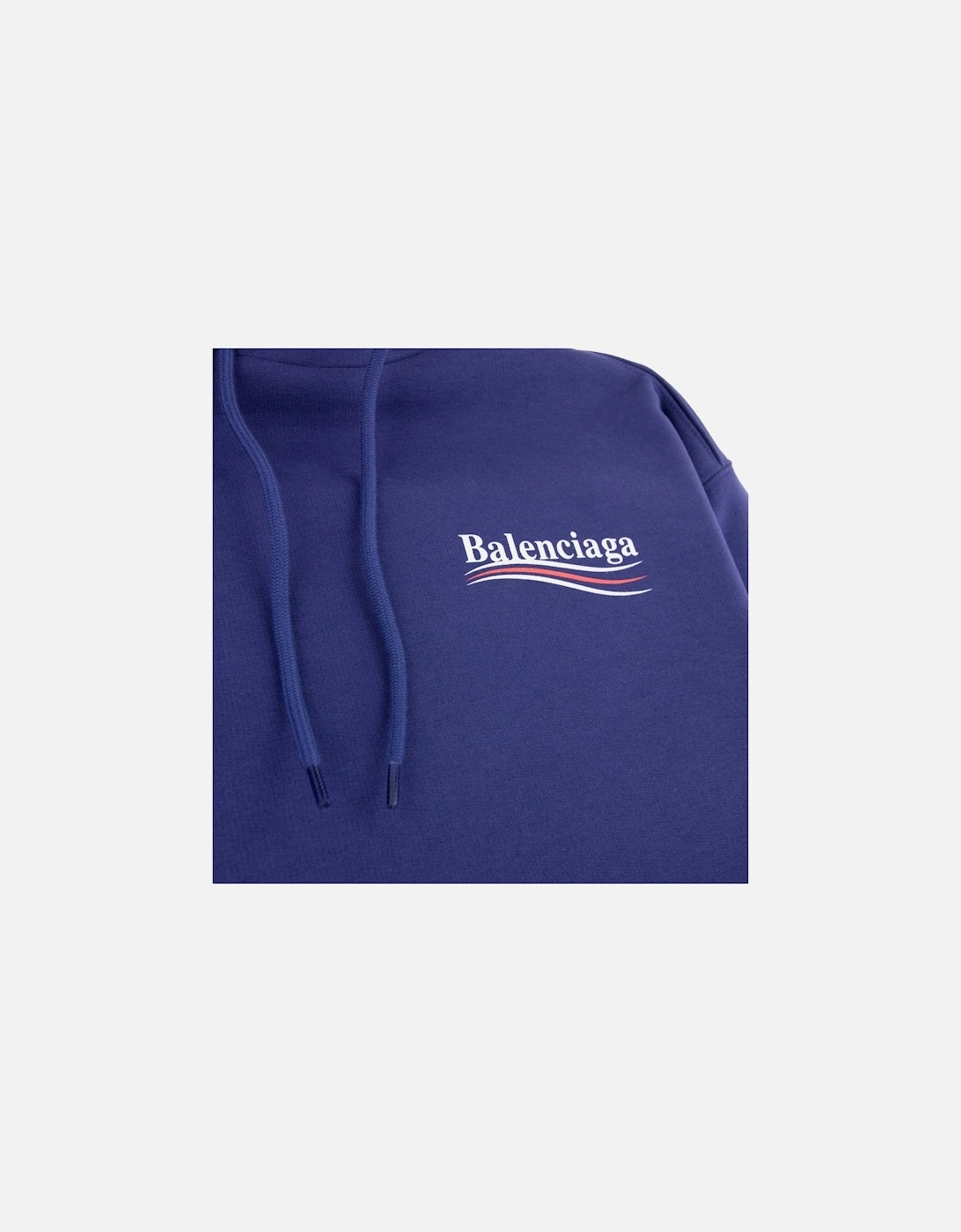 Logo Print Hooded Sweatshirt Blue 1195