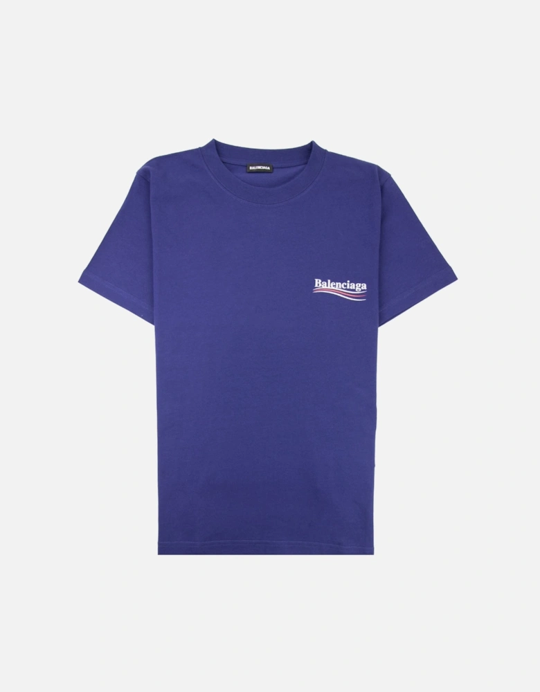 Short Sleeve Political T Shirt Blue 1195