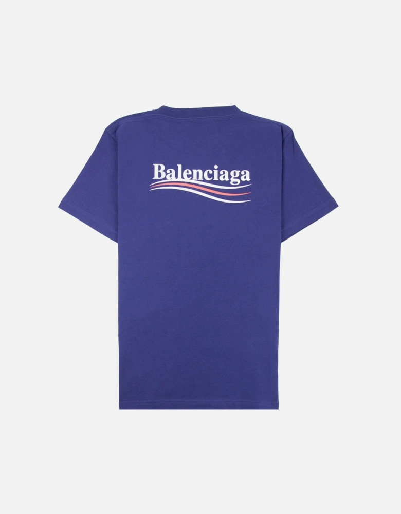 Short Sleeve Political T Shirt Blue 1195