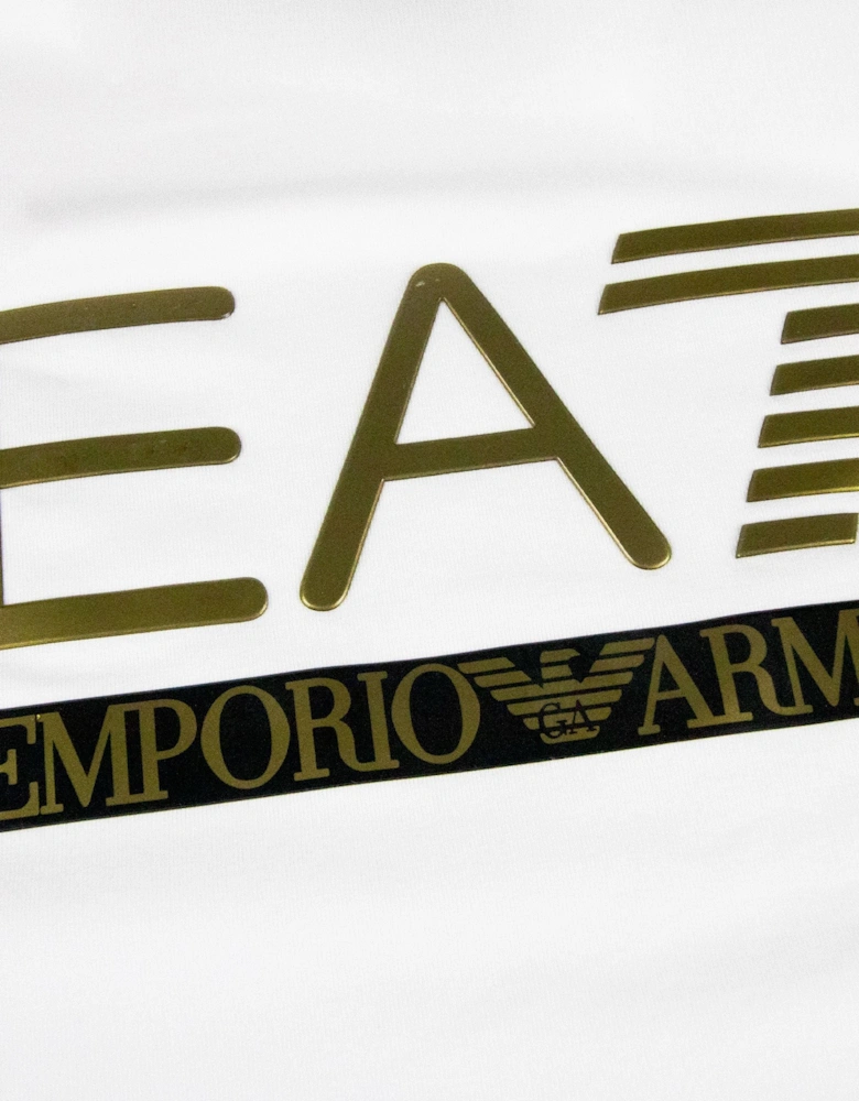 3d Gold Logo Long Sleeve T-shirt White