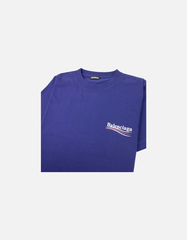 Short Sleeve Political T Shirt Blue 1195