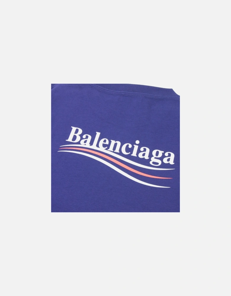 Short Sleeve Political T Shirt Blue 1195