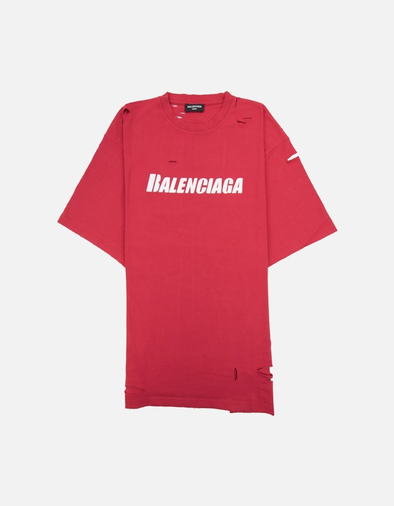 Caps Rip T-shirt Raspberry/white