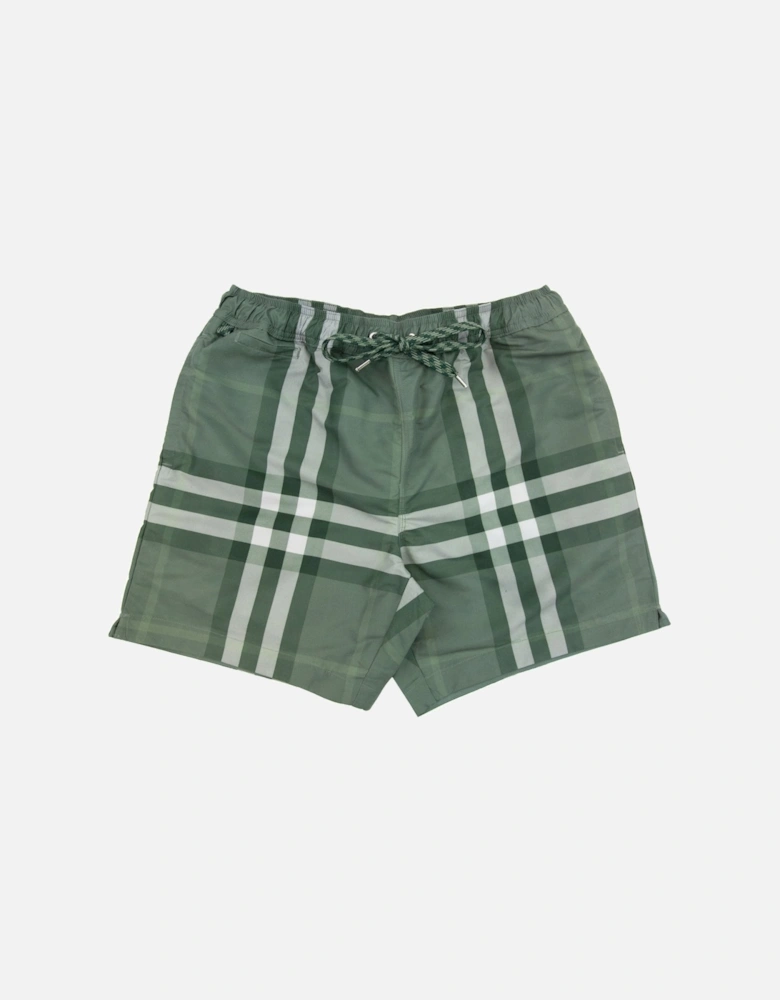 Martin Check Swim Shorts Dusty Green Ip Check