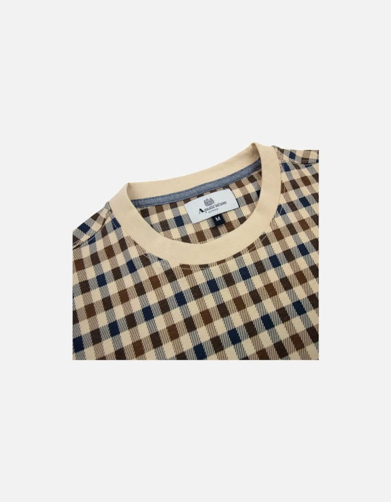 Active Club Check T Shirt Beige 03